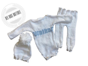 Custom knit Onesie Hat & Pants Set