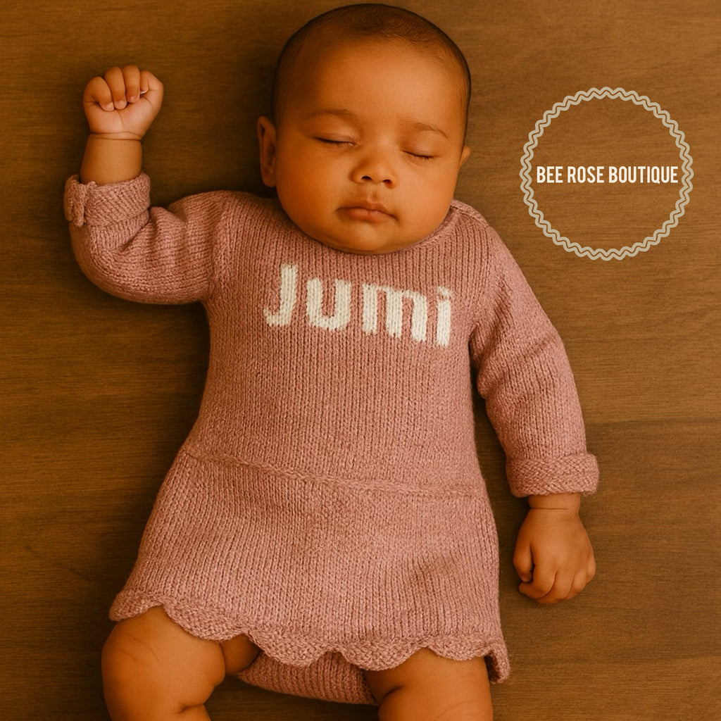 Custom Knit Scalloped Dress