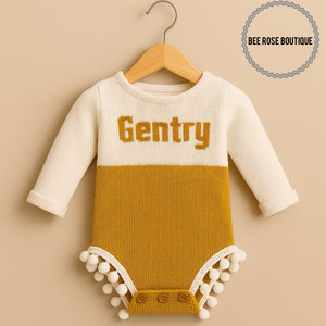 Girls Personalized Onesie | Ball Trim