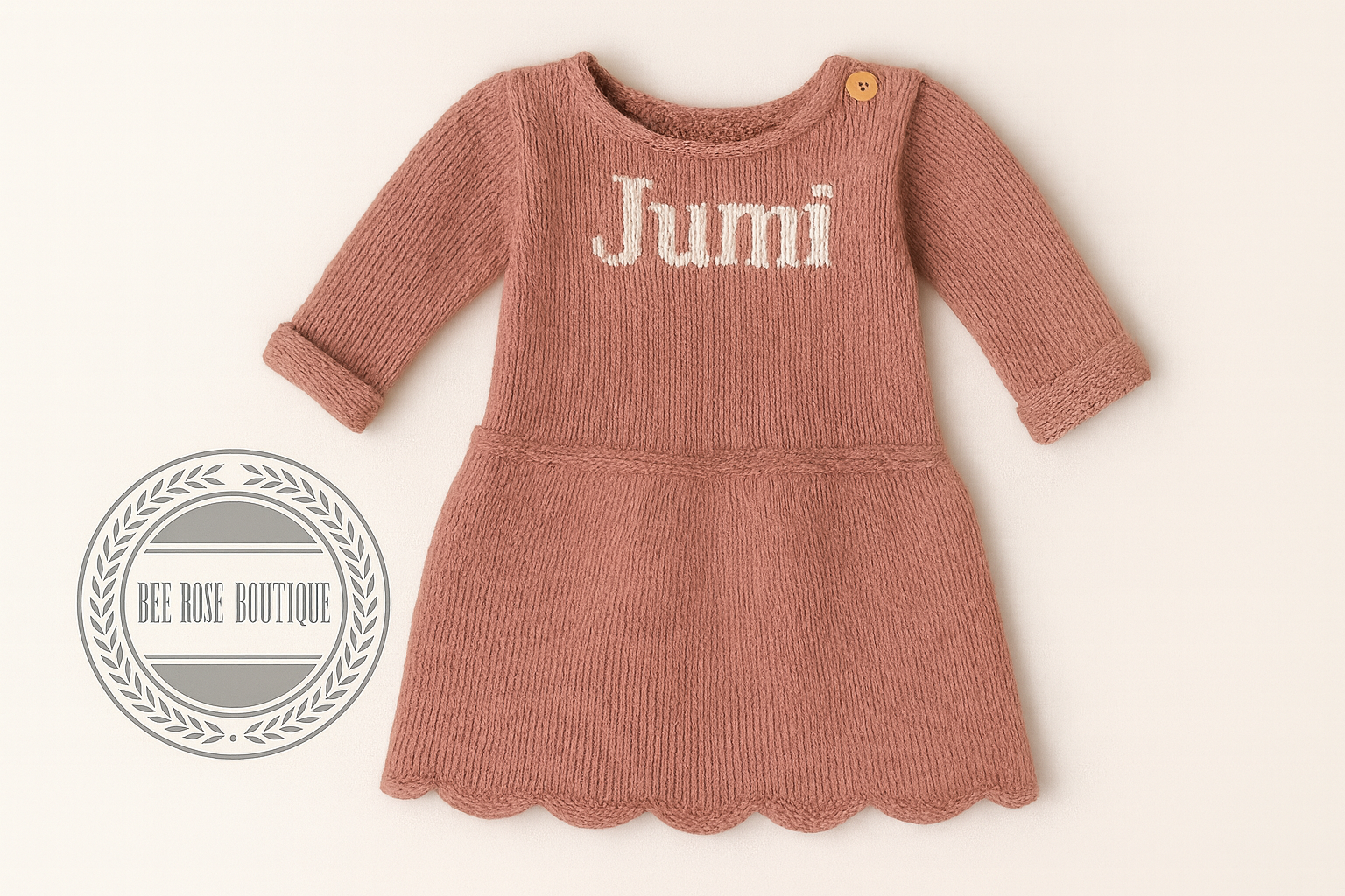 Custom Knit Scalloped Dress