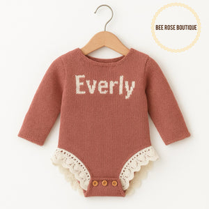 Girls Personalized Onesie | Lace Trim