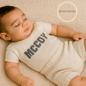 Custom Knit Onesie & Shorts Set