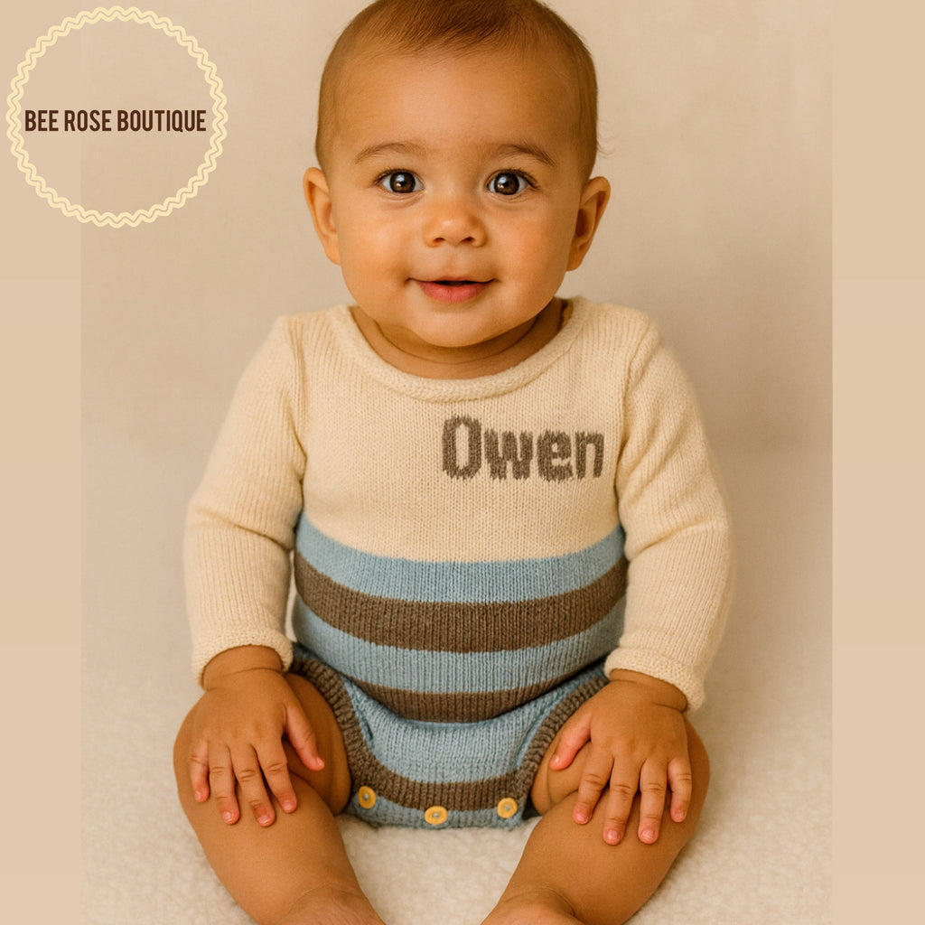 Custom Baby Name Onesie - Striped