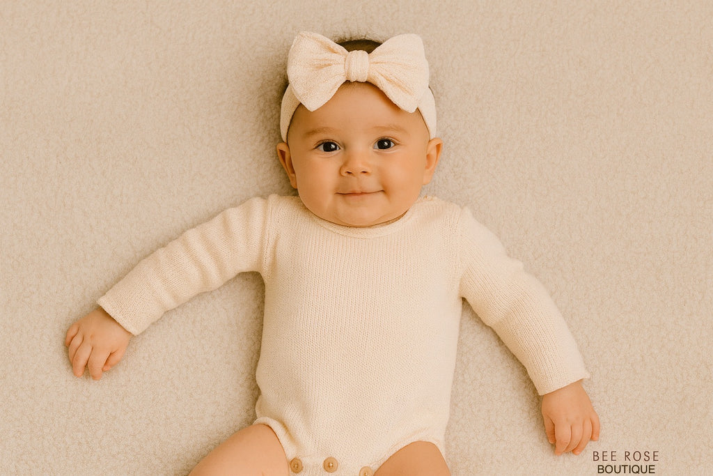 Long Sleeved Onesie & Bow Headband