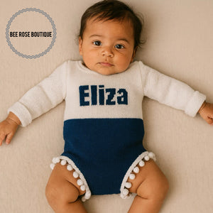 Girls Personalized Onesie | Ball Trim