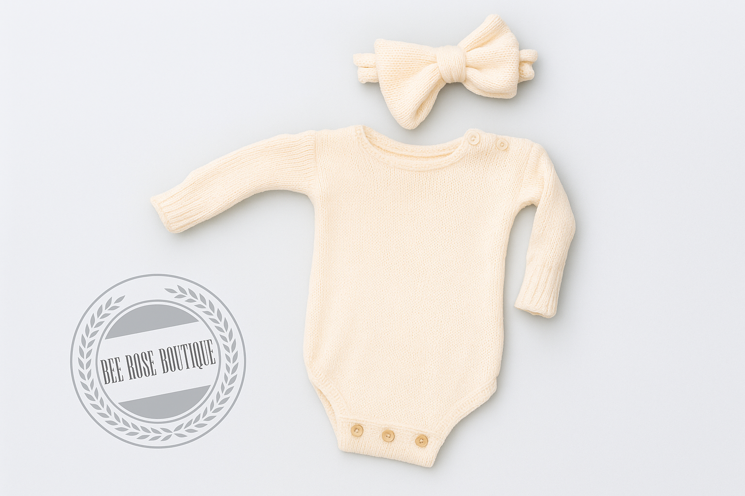 Long Sleeved Onesie & Bow Headband