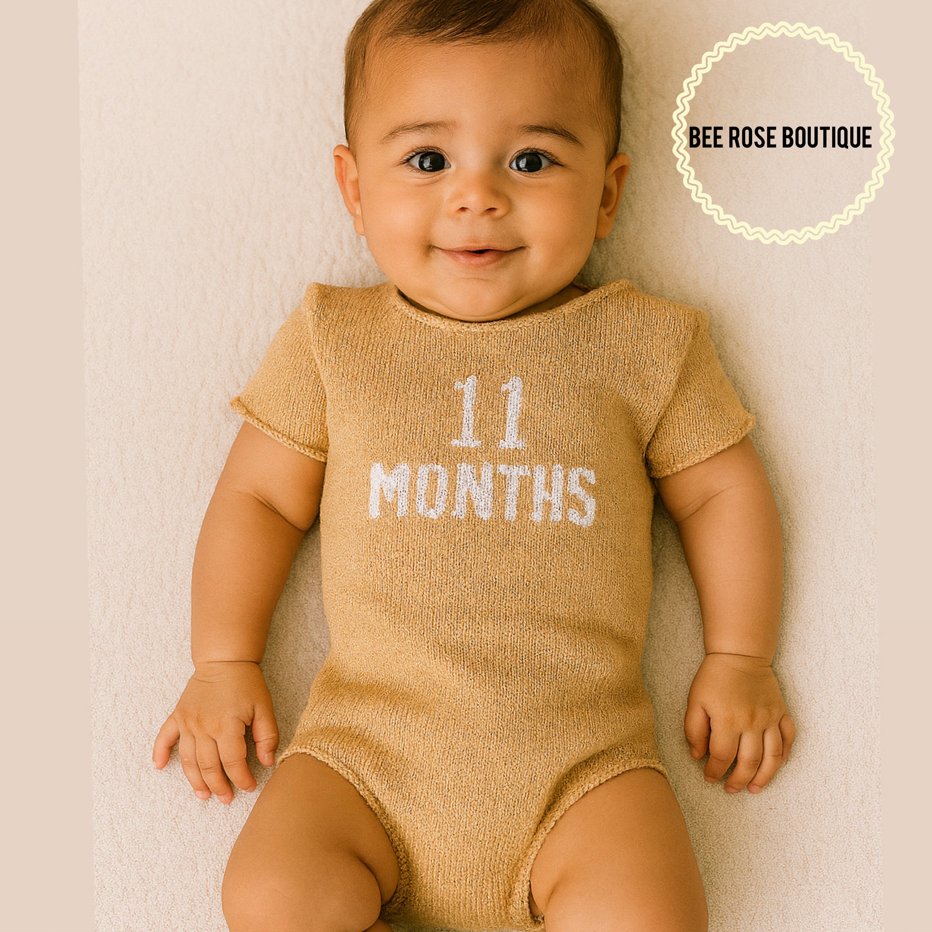 Custom Knit Milestone Onesie