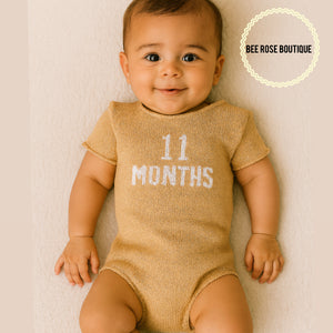 Custom Knit Milestone Onesie