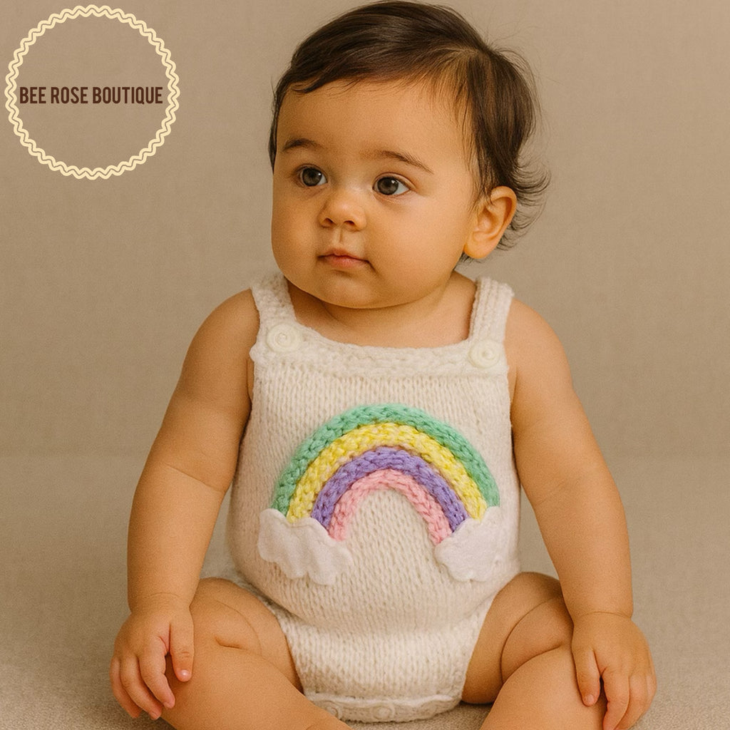 Knit Rainbow Romper