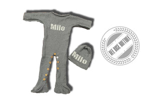 Custom Unisex Footed Sleeper and hat set