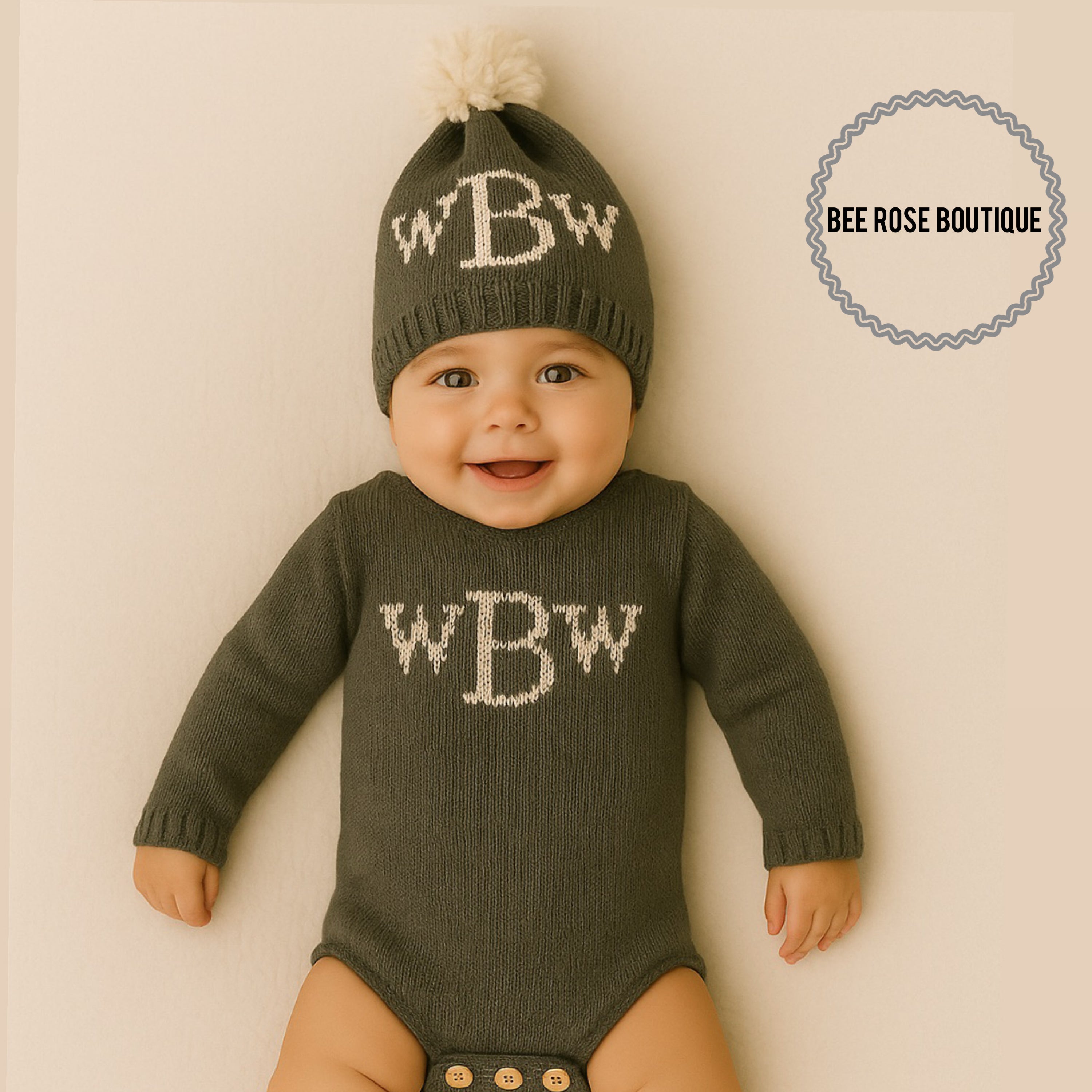 The Monogrammed Onesie Set