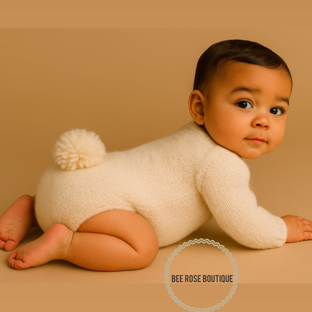 Long Sleeved Knit Bunny Onesie