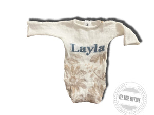 Girls Custom Knit Flower Onesie