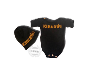 Custom Knit Onesie & Hat Set | Short Sleeved